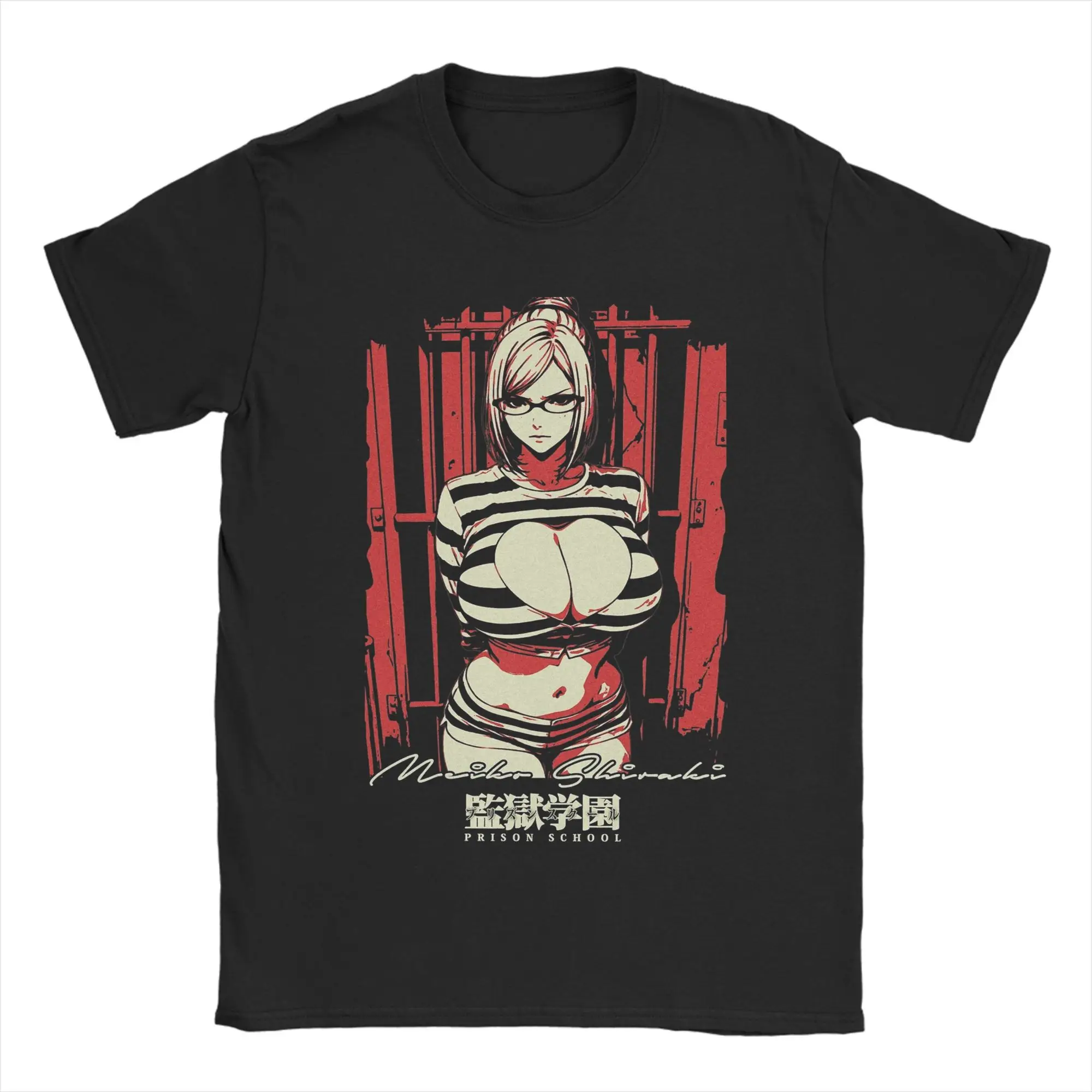Camisetas para hombre Meiko Shiraki Prison School impresionante 100% camisetas de algodón camiseta de manga corta cuello redondo Tops verano