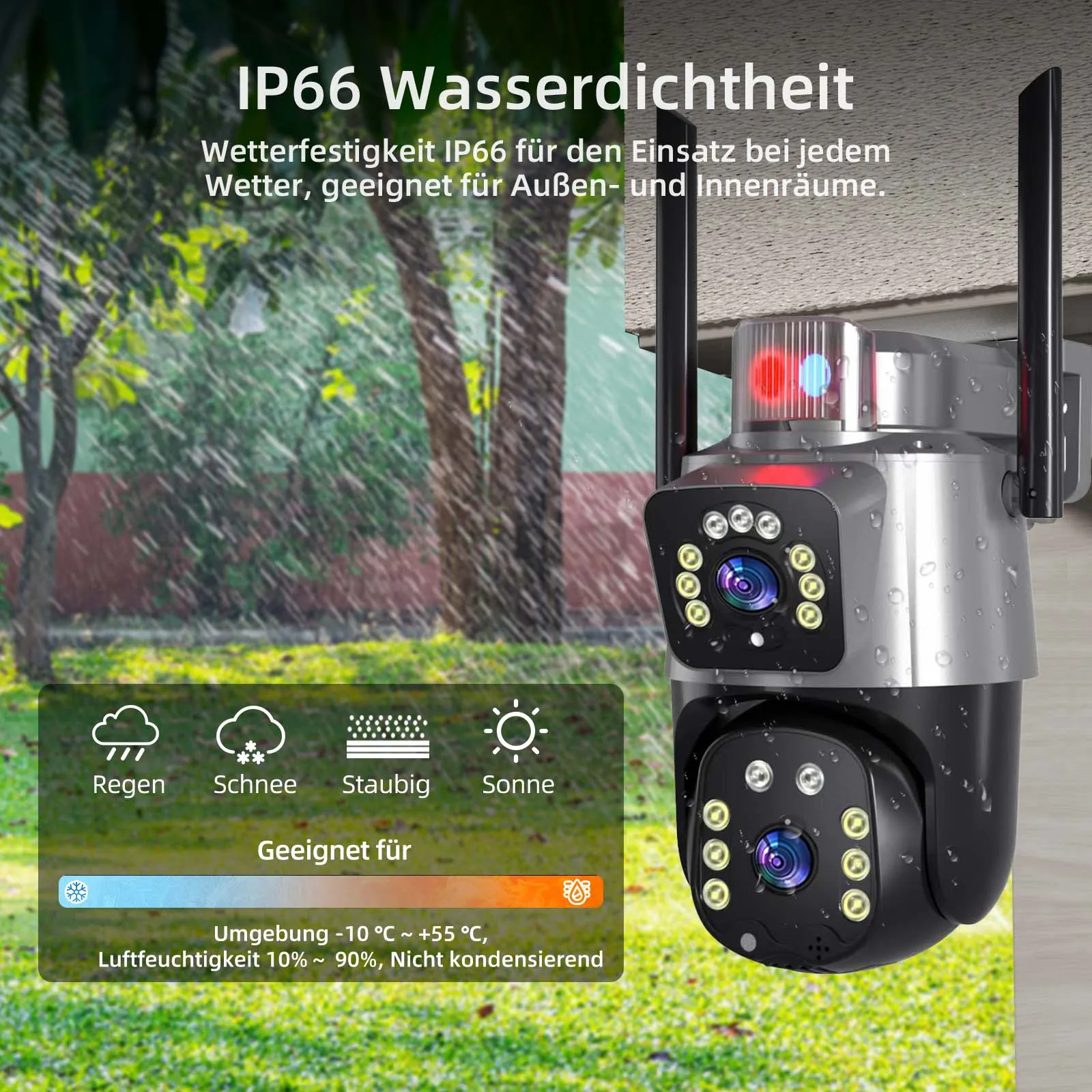 6MP caméra WiFi extérieure Protection de sécurité caméras de Vision nocturne PTZ IP double lentille CCTV Surveillance camaras de seguridad wifi