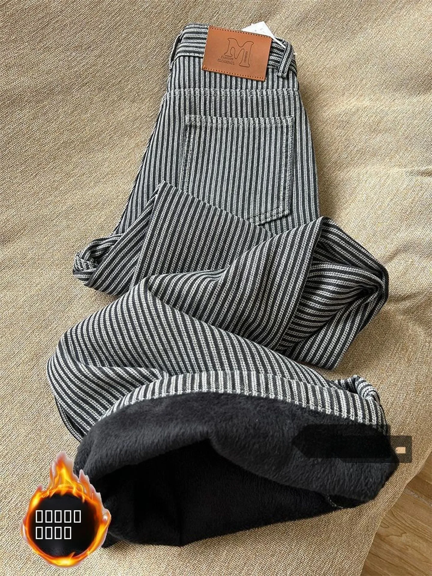 

Женские джинсы больших размеров в американском ретро-стиле с широкими штанинами, на флисовой подкладке, с высокой талией, прямого кроя, в пол, осенне-зимние, новинка