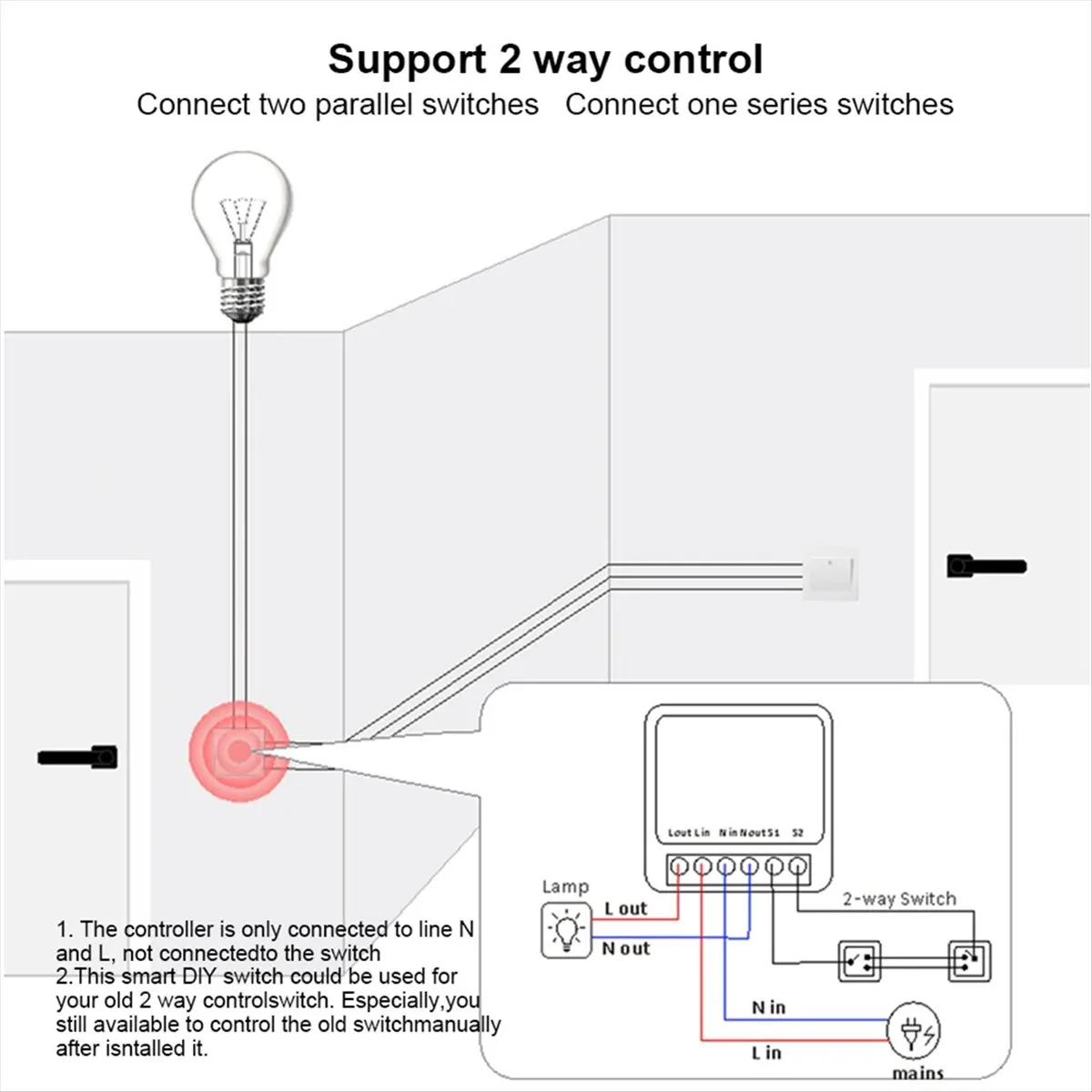 Smart WiFi Mini Control Switch / Remote Switch /Timing APP Control for Smart Home Automation