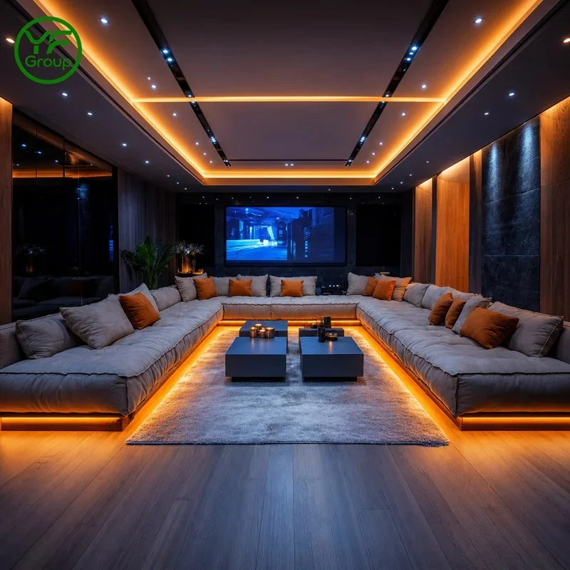 Luxury Commercial KTV Booth Sofa Furniture Wooden Easy Clean Fabric Sectional bar Sofa for Nightclub VIP Lounge