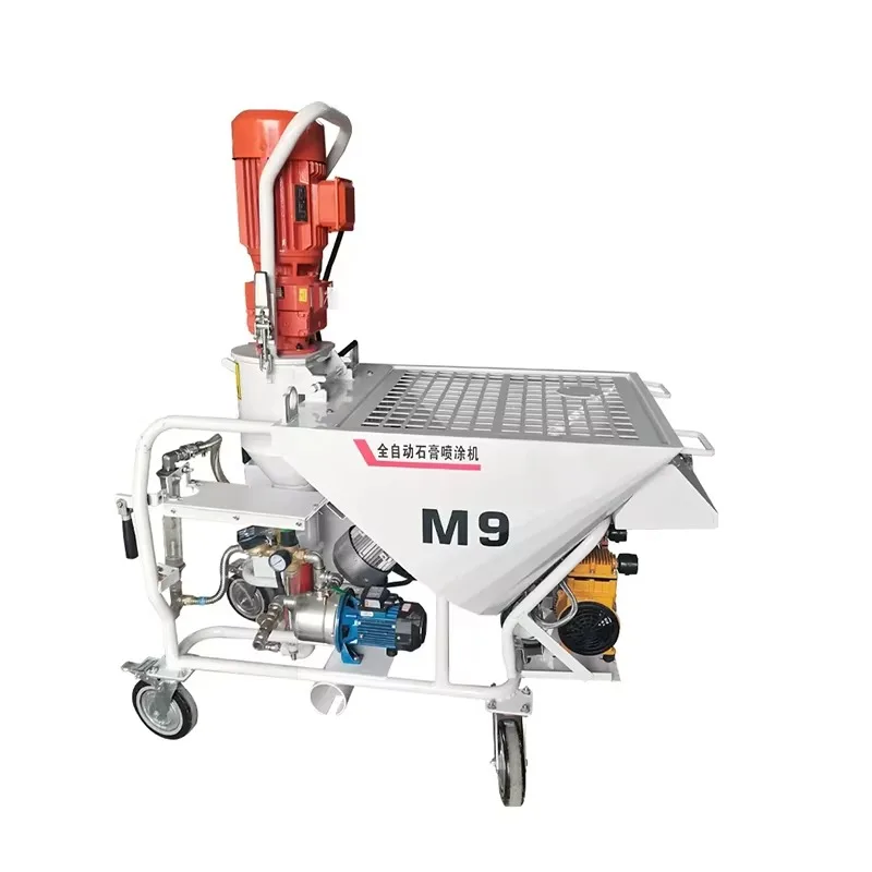 Professional Plaster Spraying Machine with Engine and Pump 220V/380V High Efficiency Cement Mortar Sprayer view 4