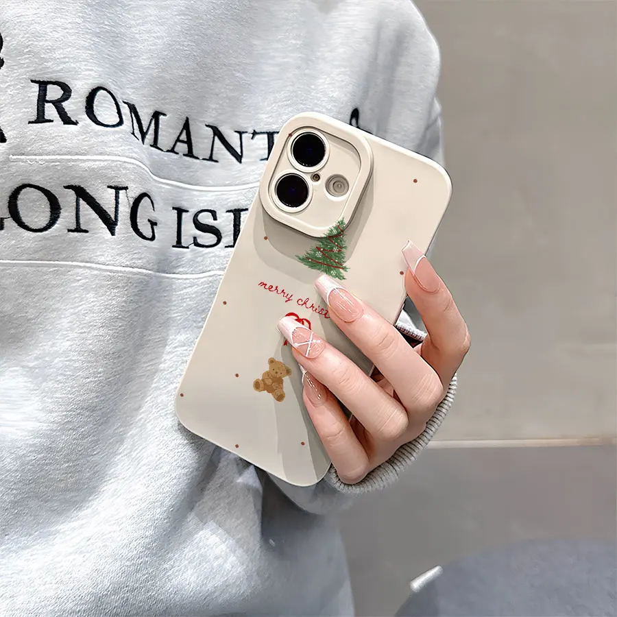인스타그램에 어울리는 크리스마스 곰 패턴 아이폰 17부터 11 프로 맥스 플러스까지의 폰 케이스