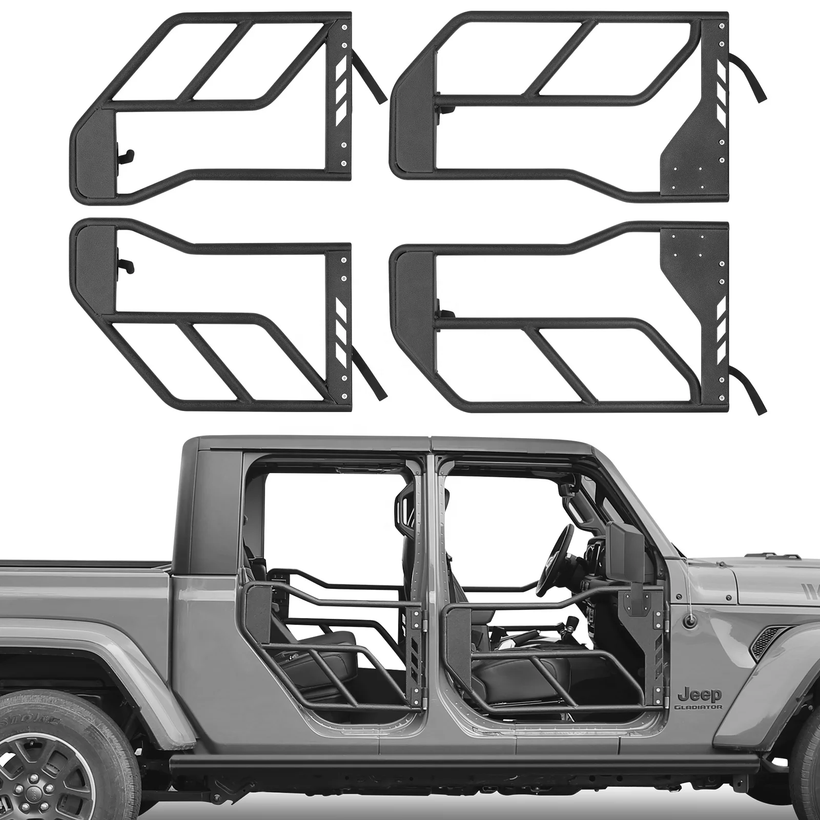 

Steel Half Tube Doors 2 Door With Rearview Mirrors JK JL JT Universal Front Tube Doors