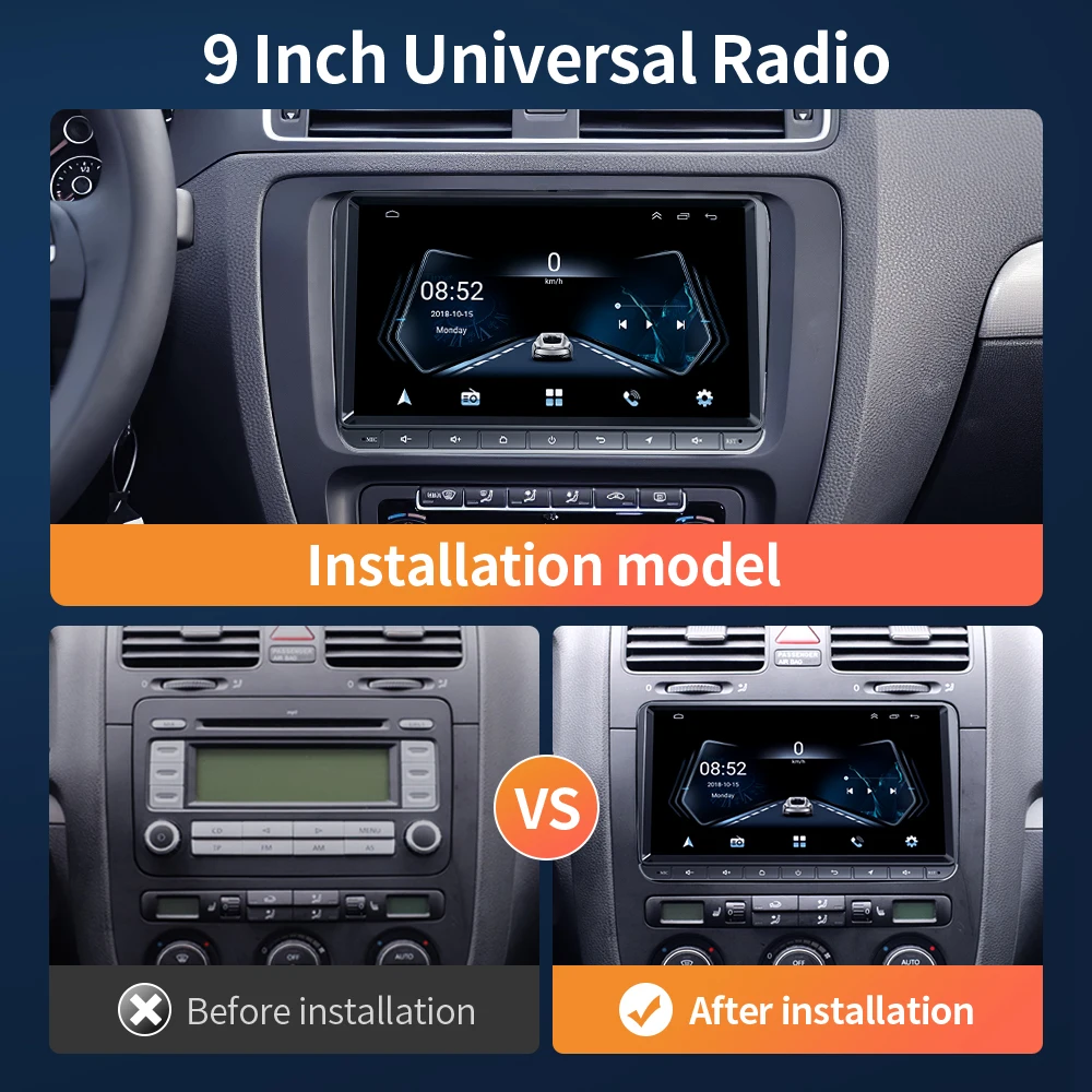 GRANDnavi 2din Android11 For Volkswagen VW Polo Jetta Skoda Octavia 2 Golf 5 7 Touran Car Radio Multimedia Player GPS Navigation