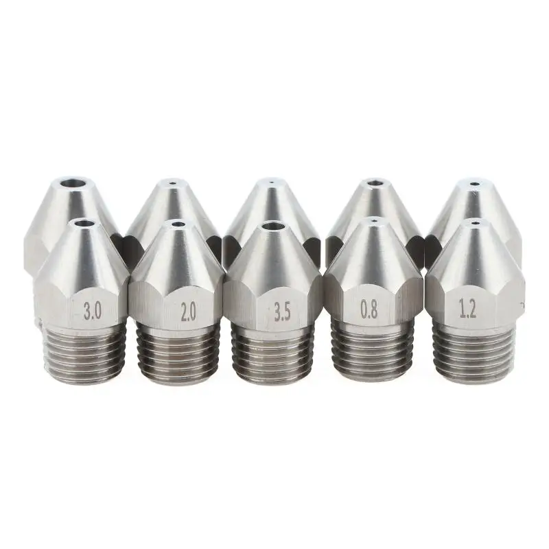 Buse conique de nettoyage haute pression 1/4'' en acier inoxydable 304, diamètre 12,5 mm, jet linéaire à 0 degré