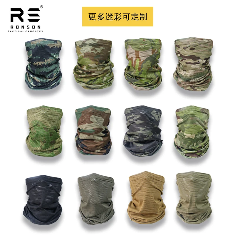AliExpress Rongsheng Tactical Camouflage Scarf for Men, Summer Thin Outdoor Cycling Sunscreen Mask and Scarf