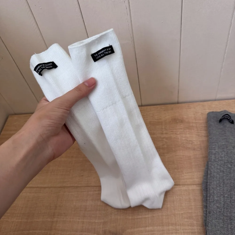 

Простые женские чулки в японском стиле, однотонные дышащие длинные носки, утепленные зимние носки до середины икры