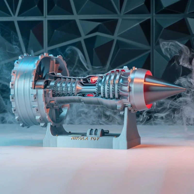 Aircraft Turbofan Engine Model PLA Continuously Variable Transmission Battery Powered Turbofan Engine Desktop Toy