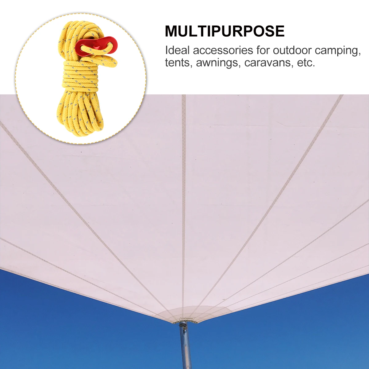 

3 Pcs Bold Windproof Reflective Rope Camping Accessories Polyester Tent Guyline