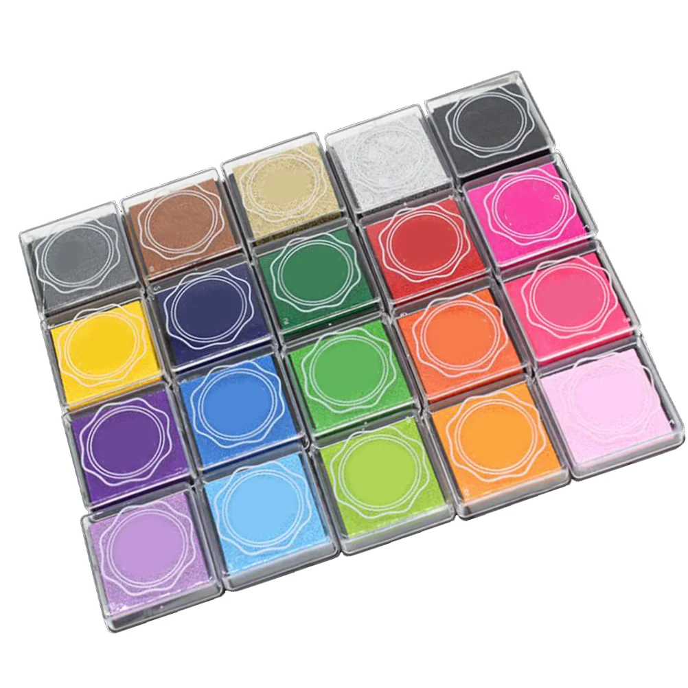 Tamponi di inchiostro 20 colori a base d'acqua Asciugatura rapida Mani pulite facilmente Pittura murale fai-da-te Decorazione di nozze Regali artigianali