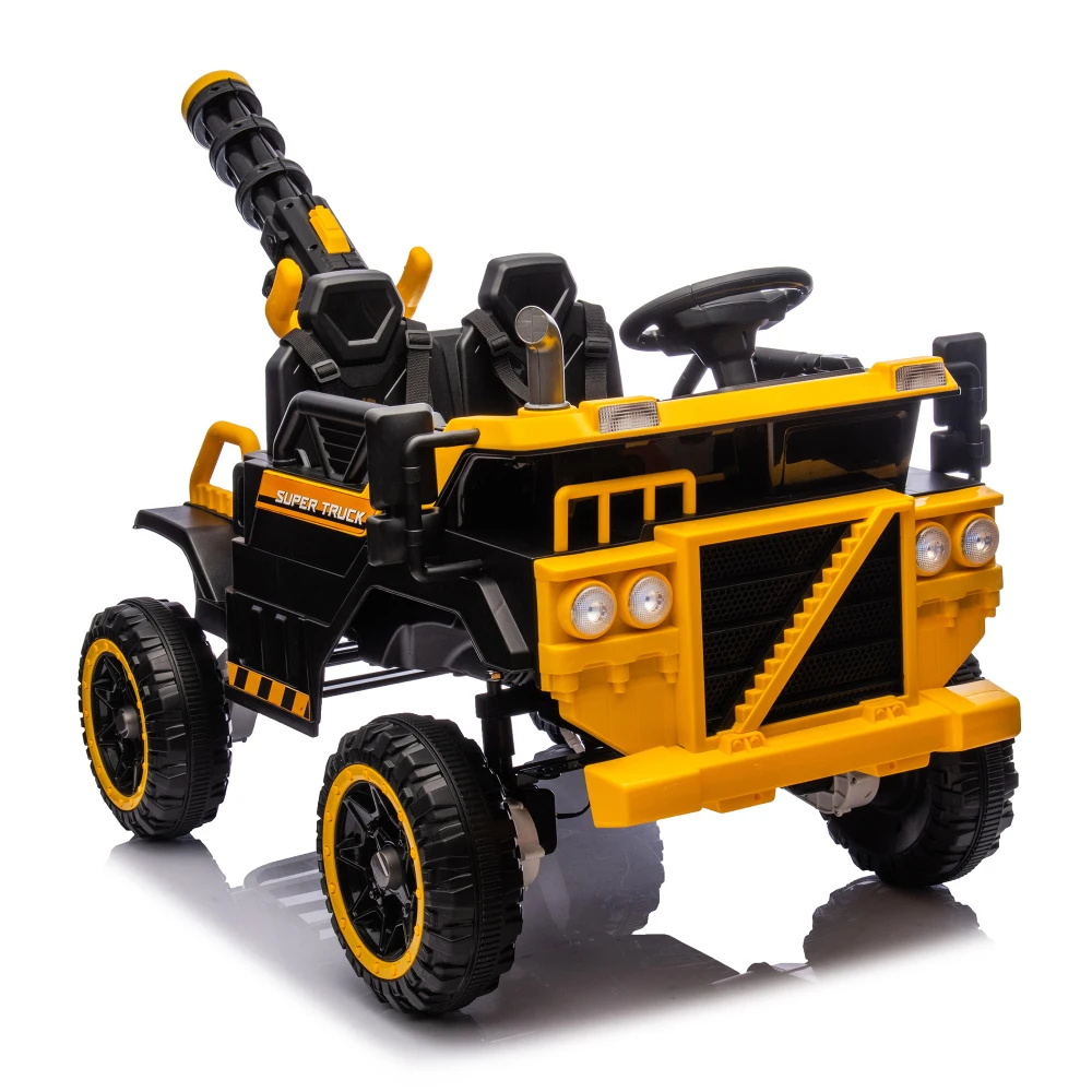 子供用電動乗用車 広々とした3人乗り 強力な4モーター駆動 親のリモコン付き LEDライト 3段階速度調整可能 対象年齢3歳以上