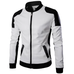 2026 Top Quality Fashion Men White Leather Jackets And Coats Pu Match Color Overcoat M-5XL AYG94