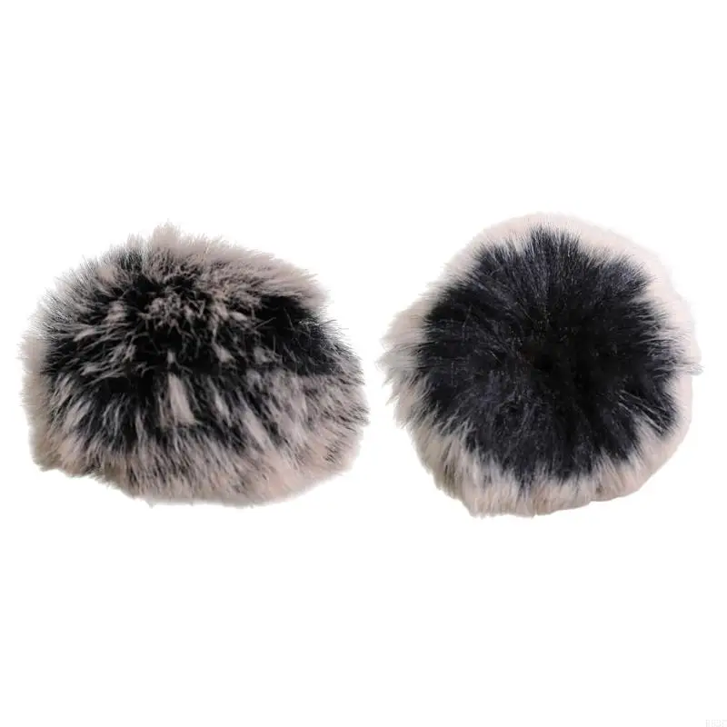 652F 2Pcs Windscreen Muff for Tascam DR40 Recorders Microphone Windshield Windscreen Artificial Furs Wind Screen Furry