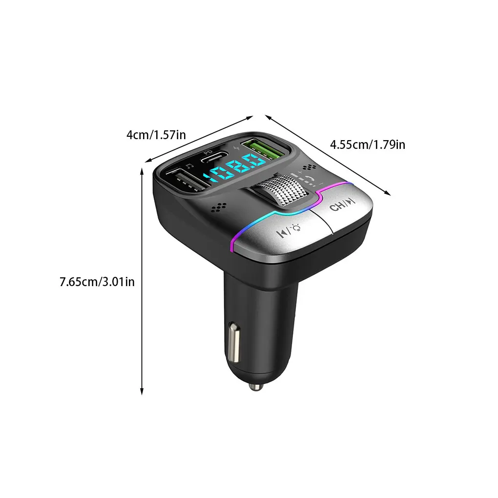 Microfone interno preto - adaptador Bluetooth com display LED para chamadas claras e pode diretamente