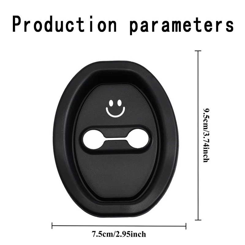 Smiley Face Car Door Lock Silicone Protective Cover Shock-absorbing and Noise-reducing Car Door Lock Cushion Waterproof and Dust