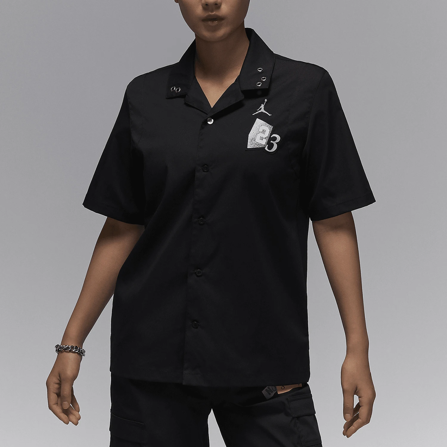 

Подлинная женская модная свободная повседневная рубашка Nike JORDAN с короткими рукавами HF6421-010