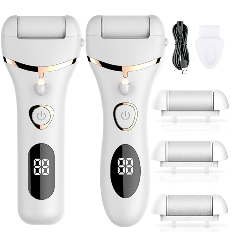 Electric Foot File new Rechargeable Waterproof Hard Skin Remover Foot with 3 Rollers Foot Files for Hard Skin and Dead Skin