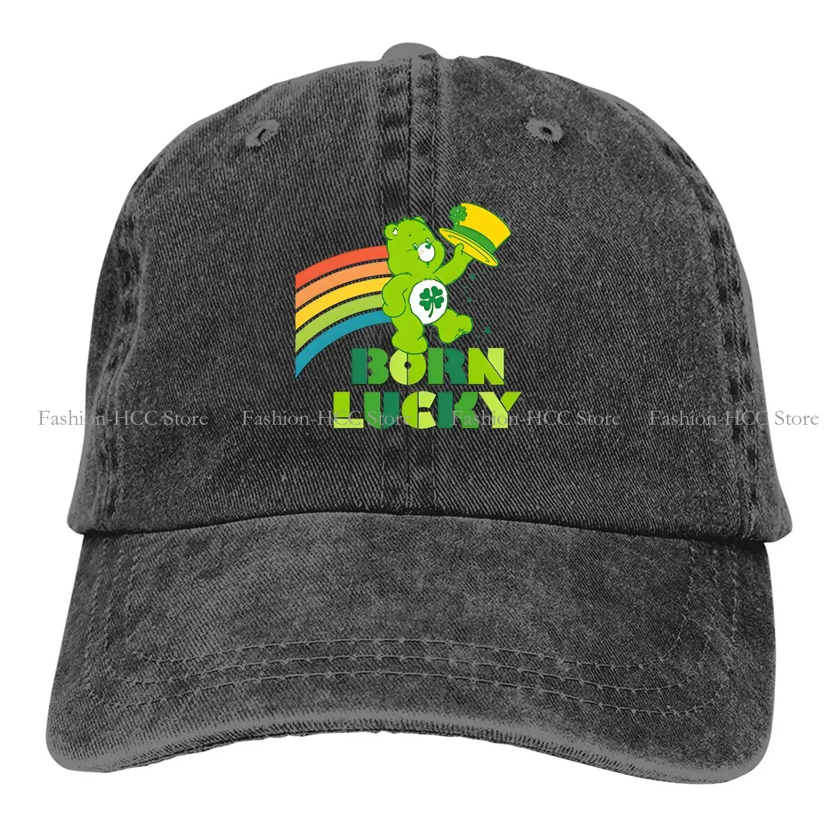 

Lucky 4-Leaf Multicolor Hat Peaked Women's Cap Born Lucky Day 4 Leaf Clover Personalized Visor Protection Hats