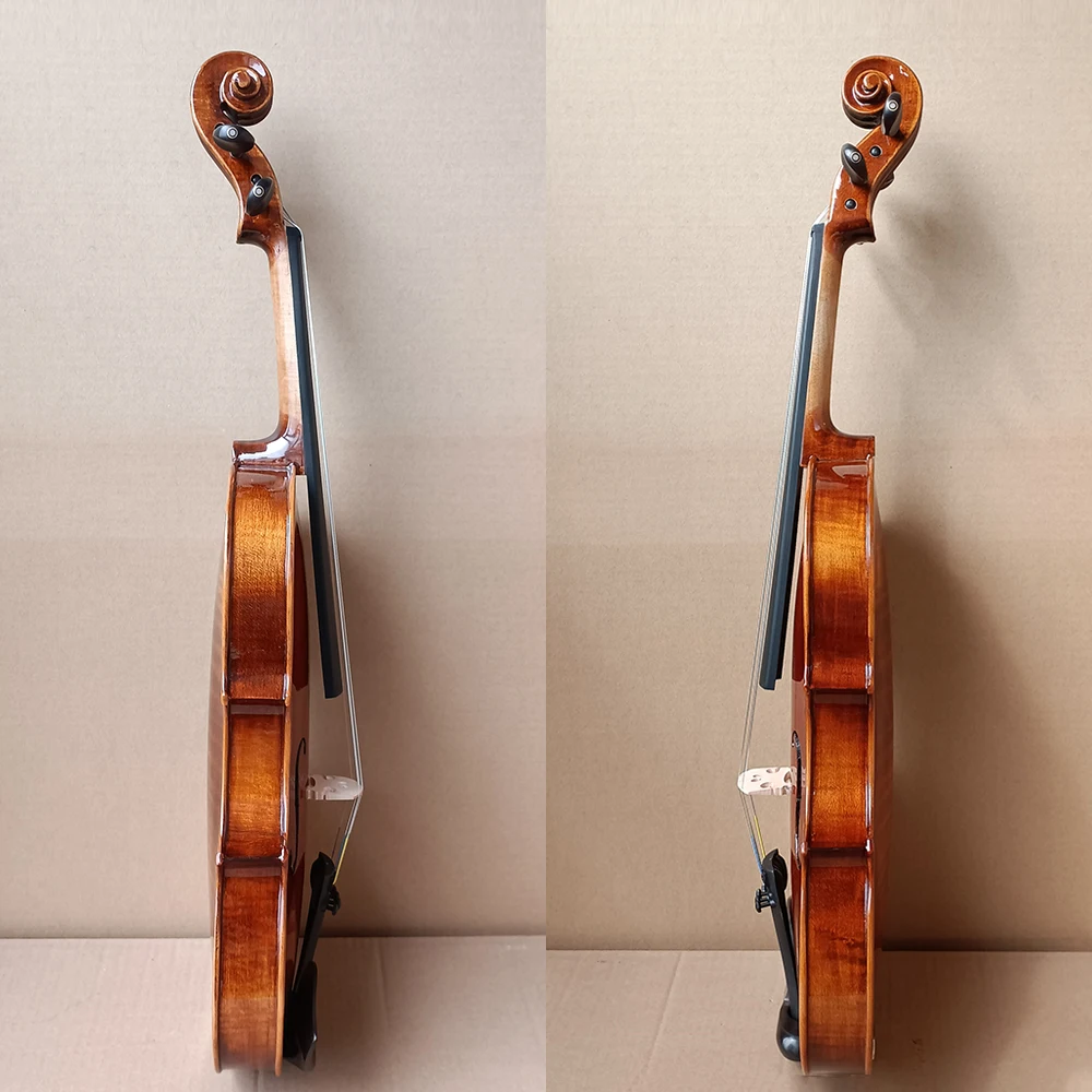 Exquisite craftsmanship natural striped maple violin set， 4/4 size Stradivari 1716 for beginner Professional musical instrument