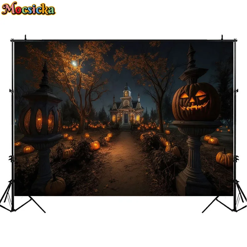 할로윈 배경 사진 소품, 가을 호박, 추수감사절 포토콜, 아이 생일 파티 장식 배너 배경 사진 스튜디오