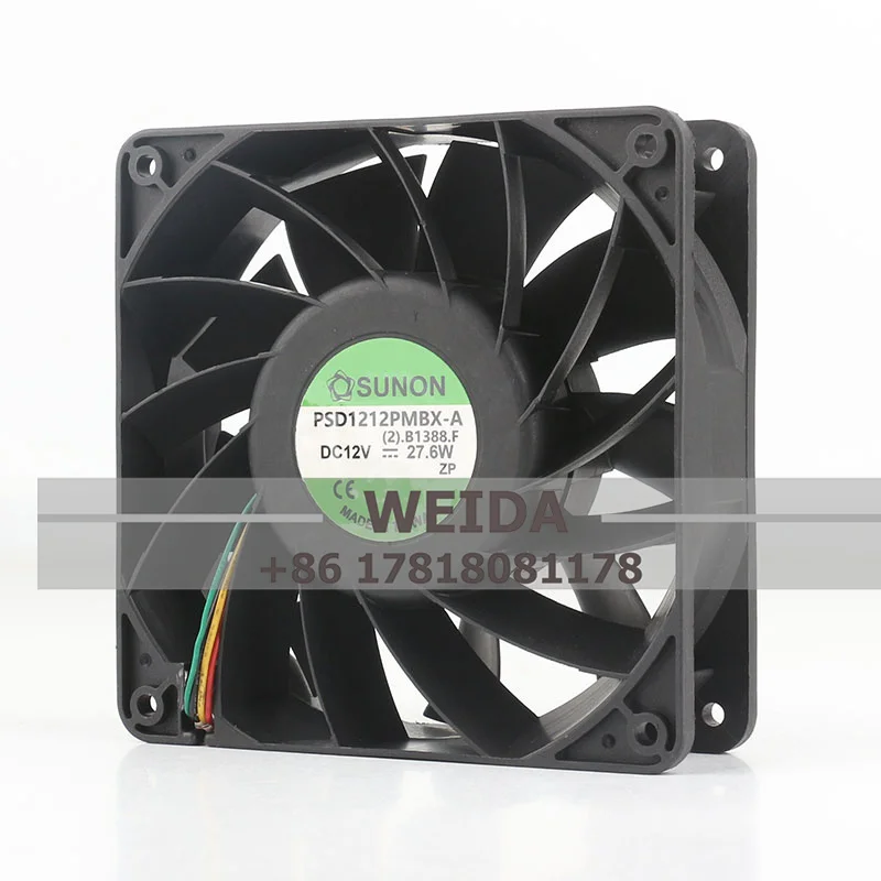 Kipas Pendingin Asli SUNON PSD1212PMBX-A 12038 12CM DC12V 27.6W Sasis Kipas Industri Kuat 120x120x38MM