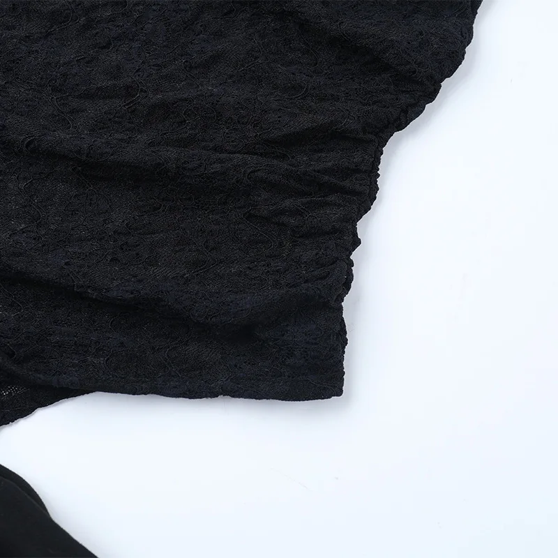 秋のY2Kレディースドレス、セクシーなクラブ向けブラックレースボディコンドレス、長袖オフショルダーマキシドレス、パーティー、クラブ、イブニングドレス