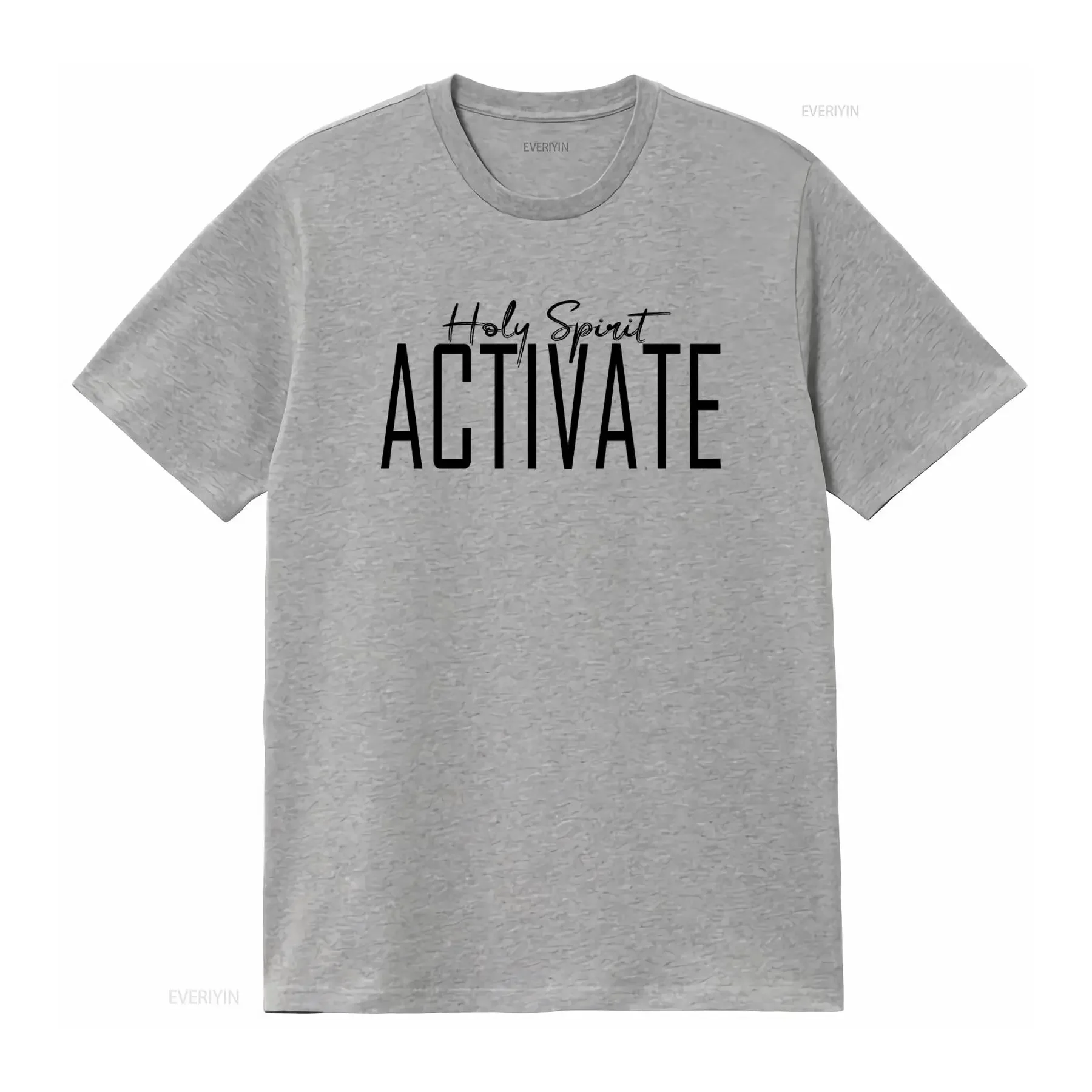 Holy Spirit Activate Christian Bible Jesus Quote Women's T Shirt  vintage Washed homme Casual graphic Slightly view 3