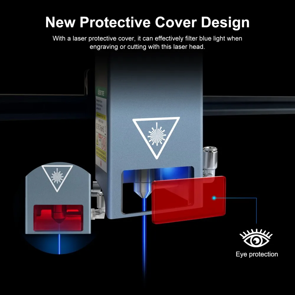 LASER TREE 4LDS-V2 20W Modulo incisore laser in metallo CNC con testa di taglio laser a diodi a foglia Air Assist Parte fai da te Pietra Gomma Vetro
