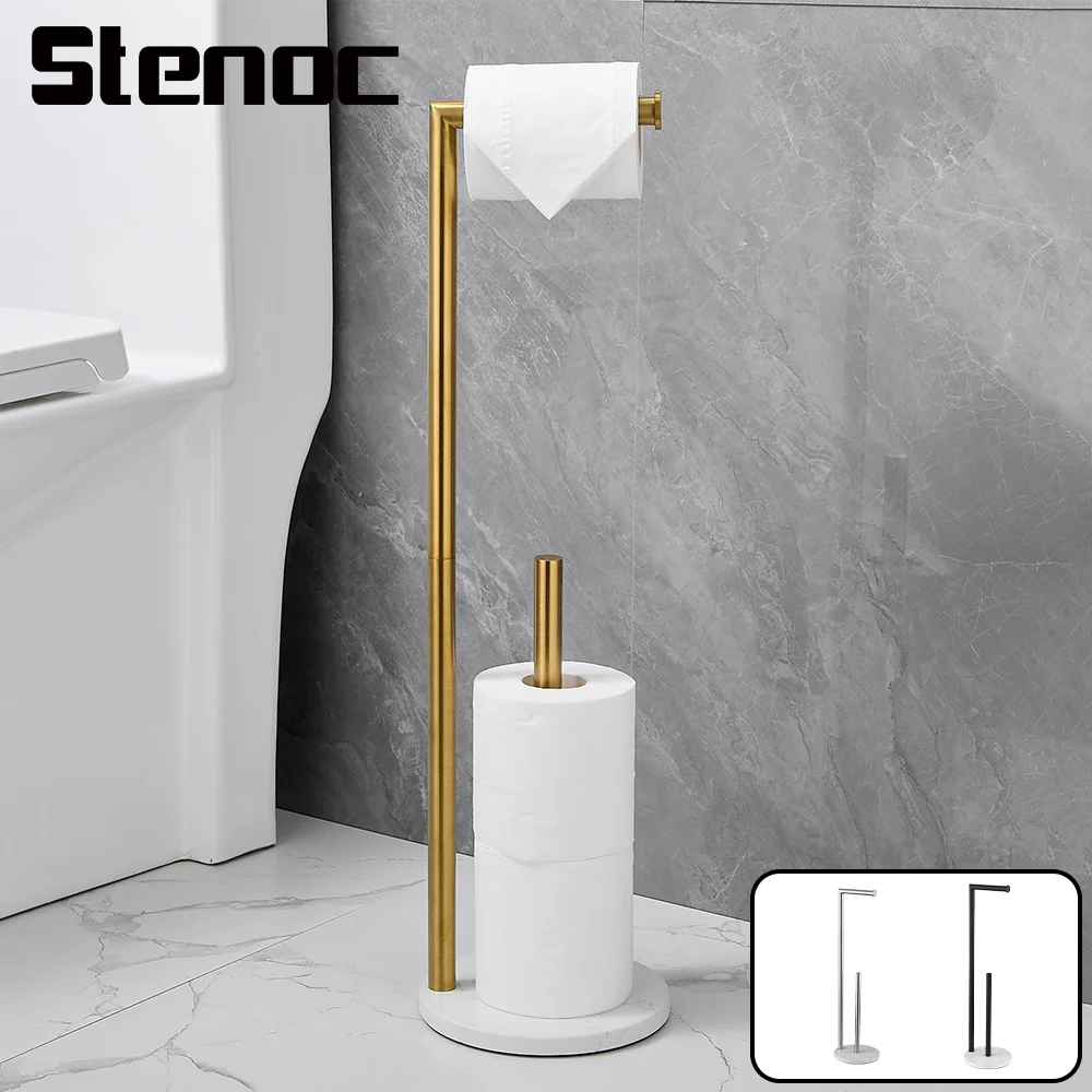 

Держатель для туалетной бумаги от пола до потолка из нержавеющей стали для ванной комнаты с мраморным основанием, держатель для бумажных полотенец, сантехника для ванной комнаты