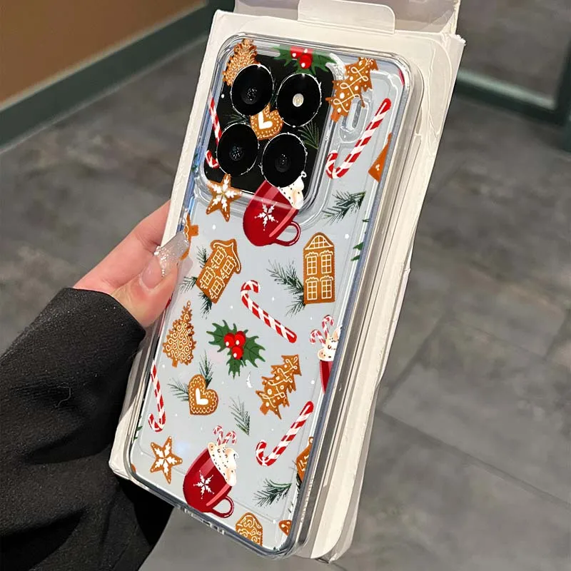 

Merry Christmas pattern For Xiaomi 15 14 13 12 12S 12X 12T 11 11T Pro Lite TPU Transparent Phone Case