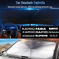 Car Sunshade Umbrella Auto Front Window Windshield Parasol for Skoda Vrs Fabia Kamiq Karoq Kodiaq Rapid Octavia Scala Superb
