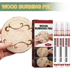 3pcs/box New DIY Chemicals Wooden Scorch Fine Tip Painting Pen Scorch Marker Wood Burning Pen