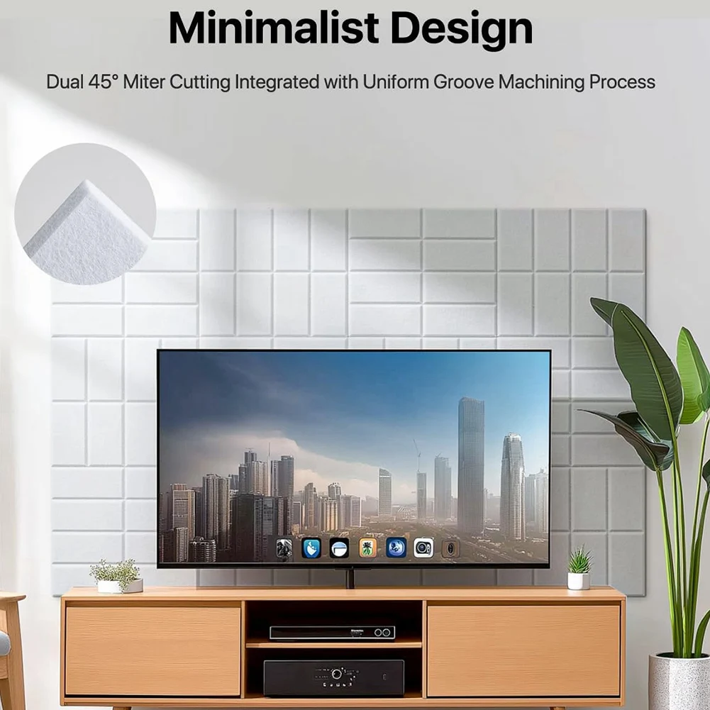 ألواح إسفنجية مقاومة للصوت N08R ألواح صوتية ذاتية اللصق للجدران والباب والسقف والمكتب المنزلي باللون الأبيض