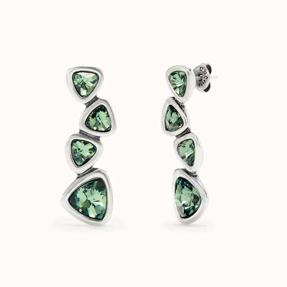 2026 Small niche design, eye-catching fashion, personalized fashion, multi triangle embellishment earrings - view 3