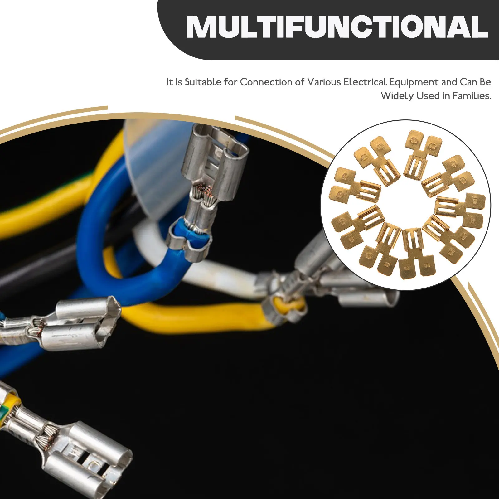 8Pcs Electric Spade Connectors For Car Audio Wiring Engineering Student Compact Terminal Quick Disconnect