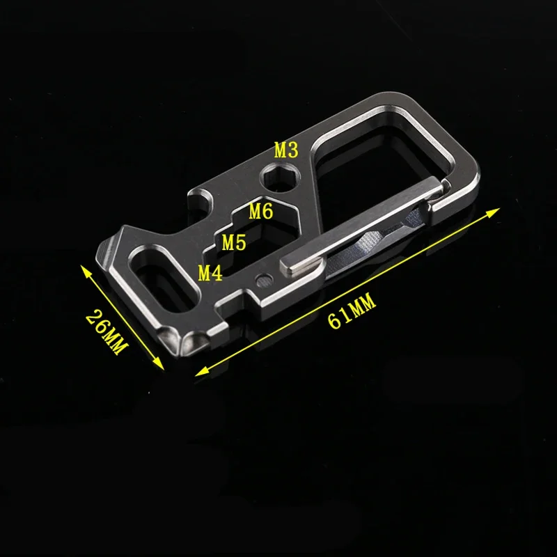 Outdoor EDC Multifunctional Titanium Alloy Car Key Buckle Tool, Men's Creative Gift
