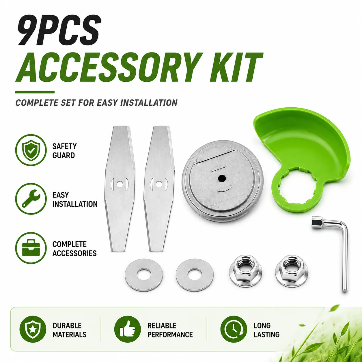 Grass Trimmer Blade Set, 3-Tooth Metal Brush Cutter Blades, Replacement Circular Weed Cutting Disc for Lawn Garden Mower Tool
