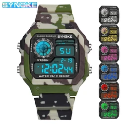 SYNOKE Outdoor Military Digital Watch For Men Fashion Retro Men Watch Sports Waterproof Men Watch Multifunctional Luminous