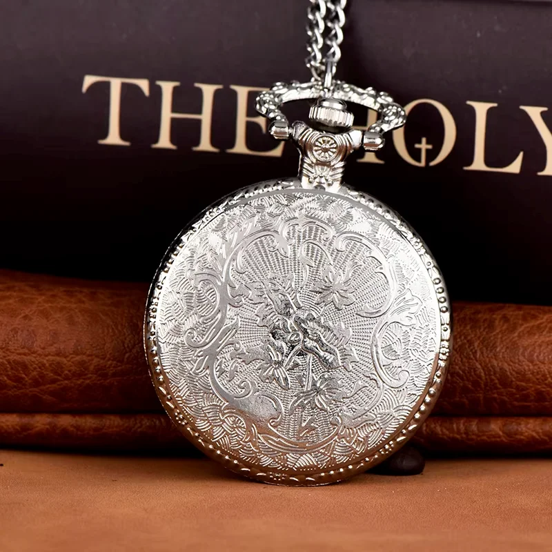 Tower Pocket watch PARIS Monogram quartz watch Silver castle long necklace pendant watch Pocket watch