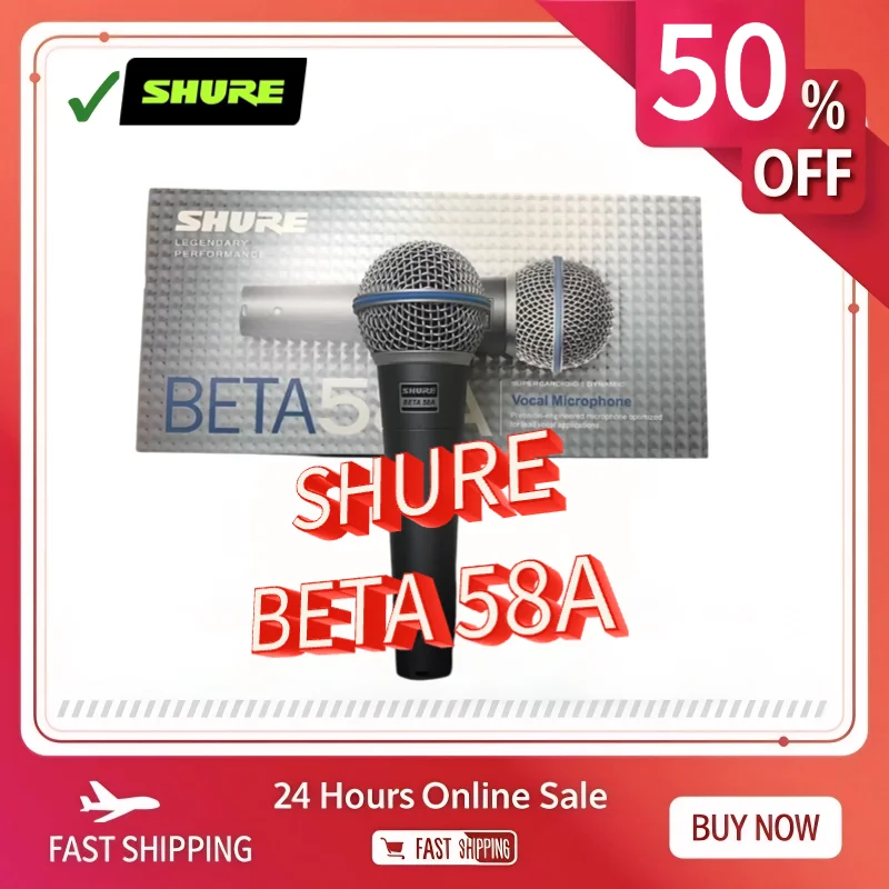 Shure Beta 58A ميكروفون صوتي سلكي ديناميكي للمسرح الاحترافي لعبة كمبيوتر كاريوكي ستوديو مناسبة لجميع الأداء #1