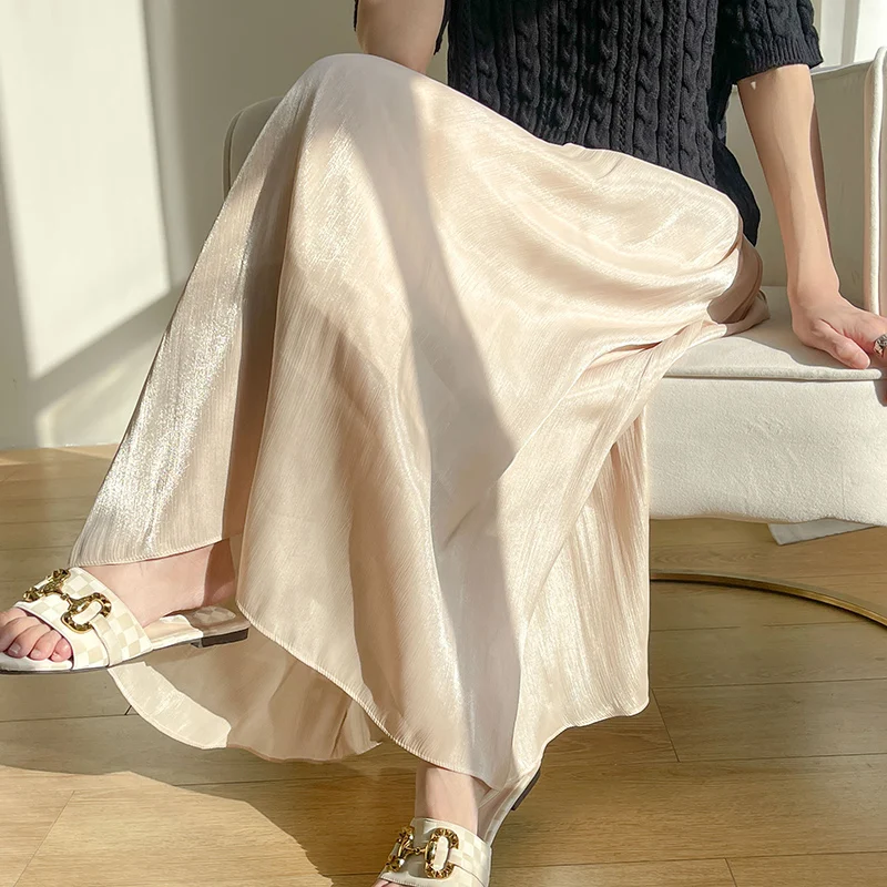 Streamer Gauze Skirt Is Light And Elegant In Summer With Long High Waist Skirt Chiffon A-Line Gauze Skirt And Pleated Skirt