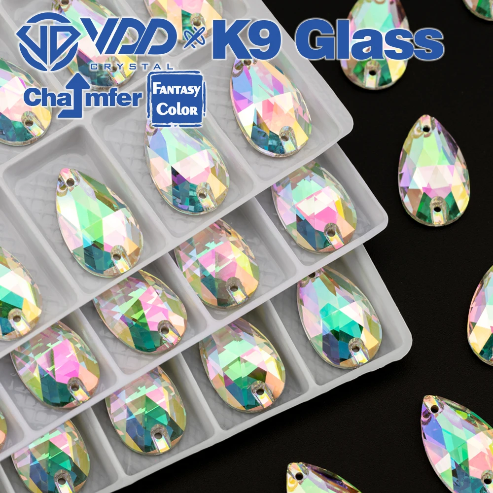 VDD S270 Chroma Shimmer K9 Glas aufnähbare Strasssteine, hochwertige AAAAA Kristall-Flachrückseite zum Aufnähen – Detail 8