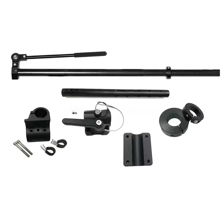 Portable adjustable aluminum fish finder holder for sea ice fishing with spear fishing accessories