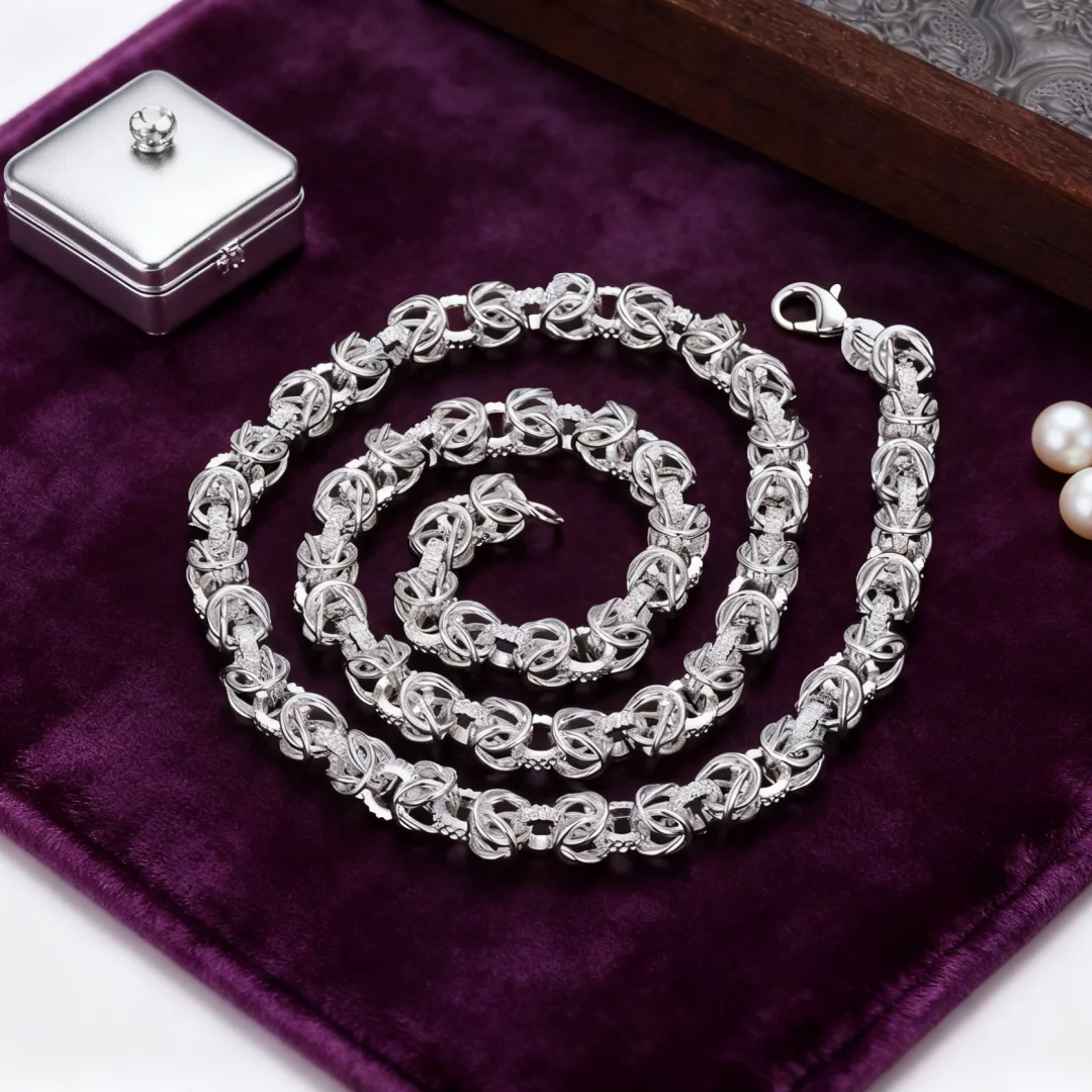 

Hot y2k style 925 Sterling Silver nice 8MM circle chains necklace for men Fashion jewelry wedding Engagement party Birthday gift