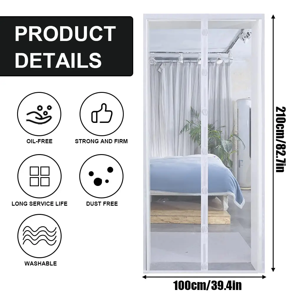 Anti-Mosquito Doors Mesh Curtain Automatic Closing Magnetic Insect Fly Partition Screen Easy Installation Home Ventilation Decor