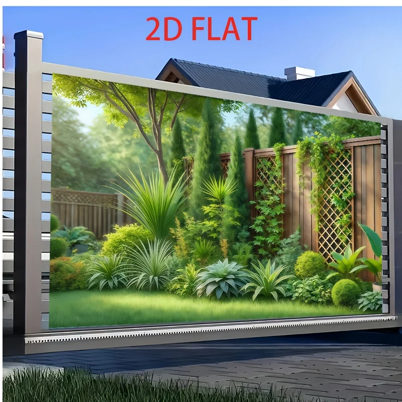 VIKAMA Green Garden Fence Tapestry Tropical Plant Lawn Backdrop Outdoor Courtyard Scenery Wall Hanging Decor