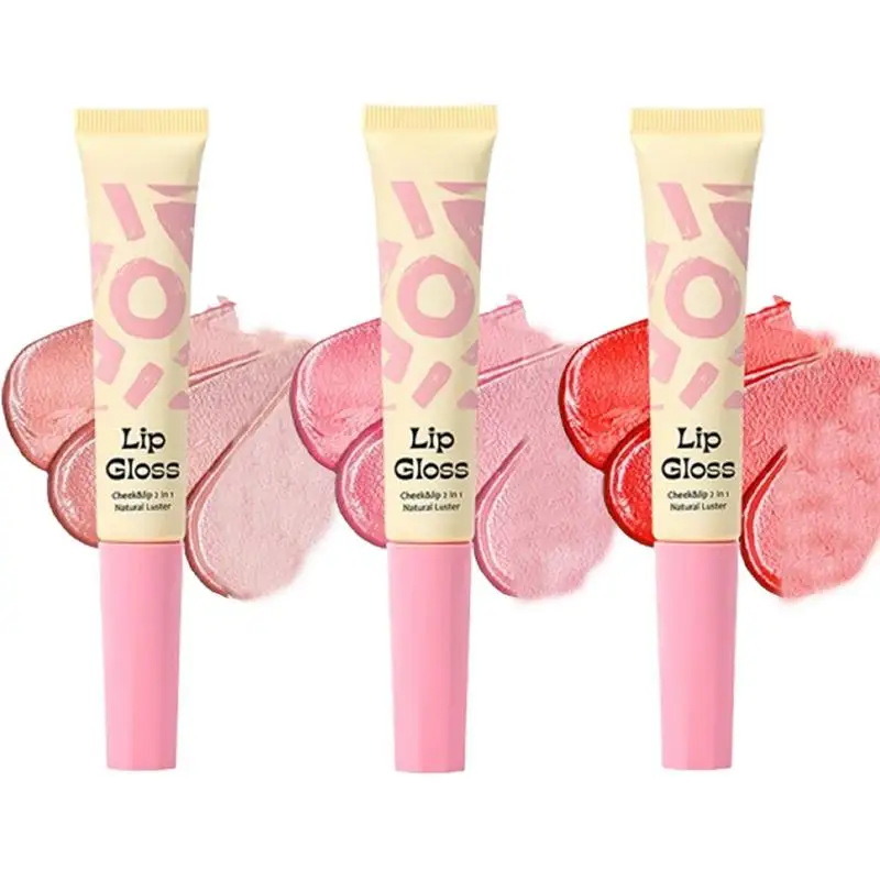 Squeeze Lip Gloss Dark Brown Lip Oil Waterproof Non-stick Cup Liquid Lipstick Moisturizing Liquid Blush Face Cheek Lip makeup