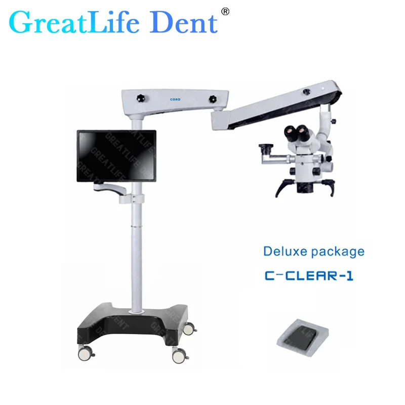 GreatLife-Microscopio de operación Dental C-CLEAR-1, paquete Deluxe, Coxo