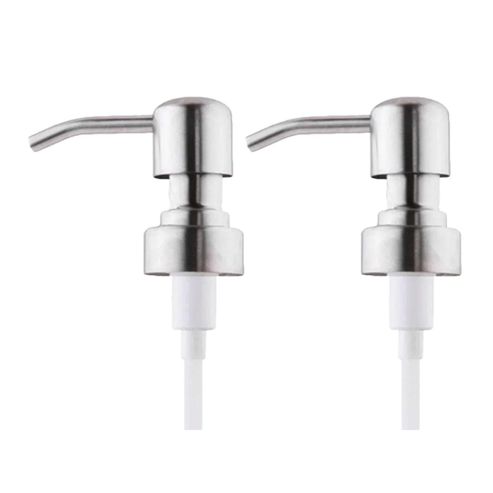2Pcs Stainless Steel Dispenser Pump Lids Soap Lotion Pump Rust Proof Standard Size for Bathroom Kitchen Dispenser Lids